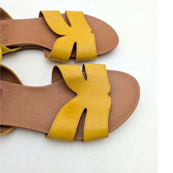 Miz Mooz Annalise Sandal Ankle Strap Women's Leather Yellow Size US7.5 EU38 - Picture 10 of 12